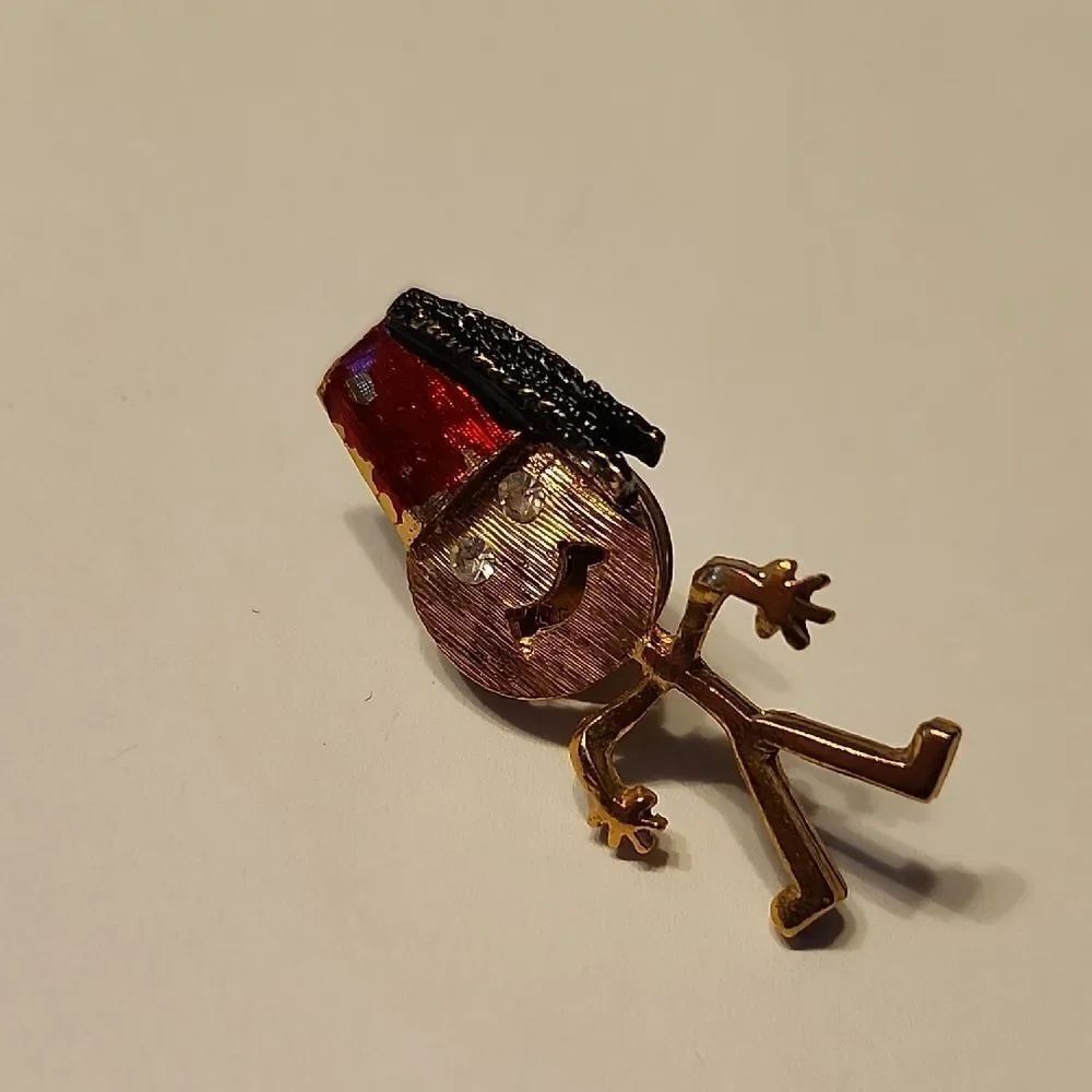 Vintage Shriners Stick Figure Smiley Face Man Lapel Pin Masonic Free Mason